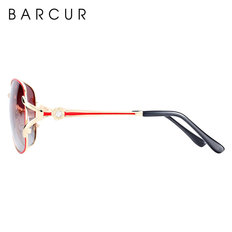 BARCUR, gafas de sol con degradado para mujer, gafas de sol polarizadas, gafas redondas de lujo, lunette de soleil homme