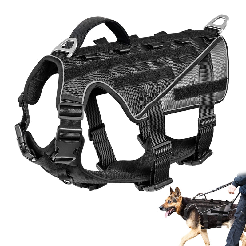 Military Tactical Dog Harness Nylon Reflective Working Dog Harness Adjustable Training For Medium Large Dogs German Shepherd