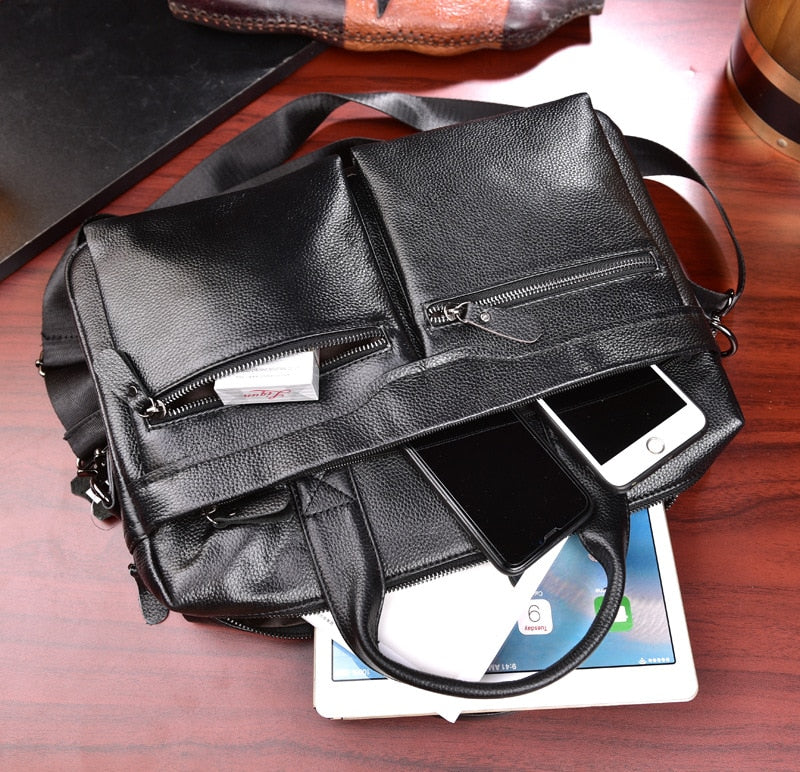 Business Laptop Tasche Männer Echtes Leder Handtaschen Männer Leder Reise Aktentaschen Männer Hochwertige Rindsleder Messenger Bags