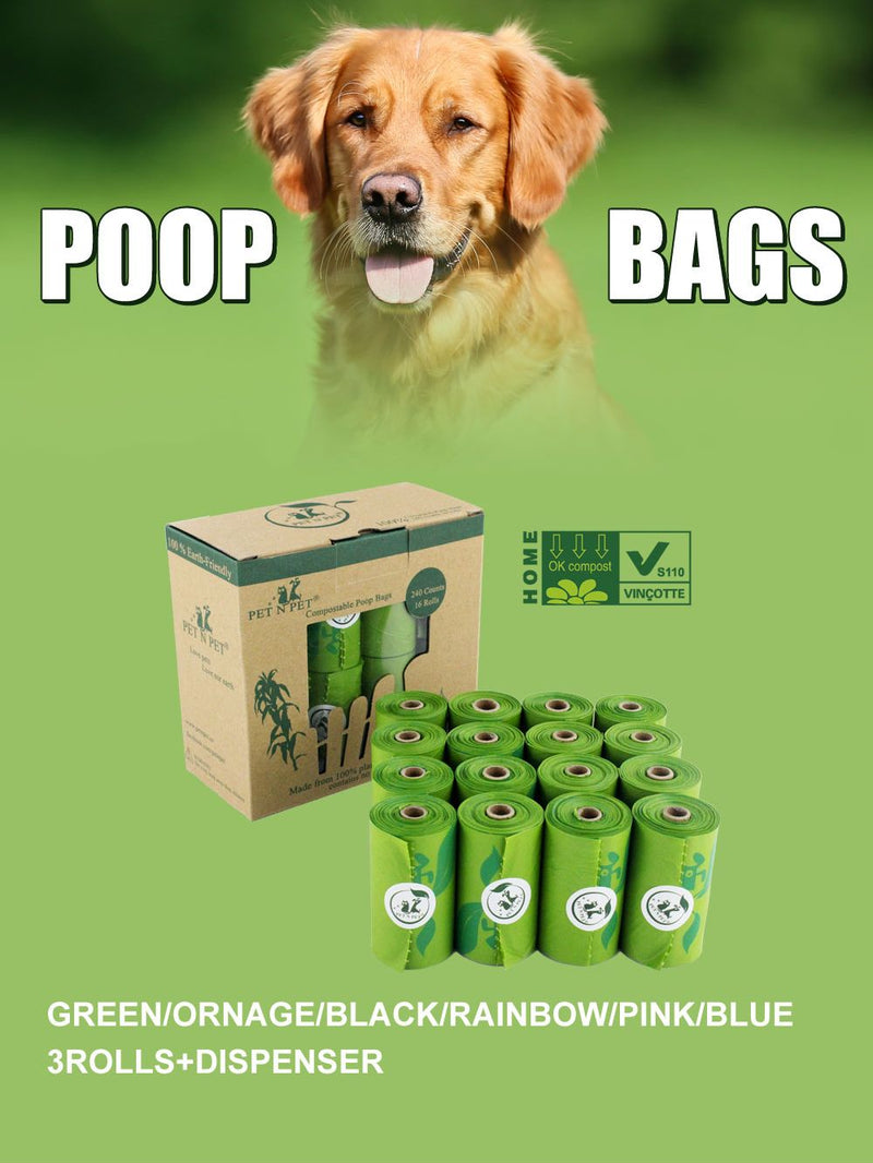 Bolsas para caca de perro PET N PET ecológicamente biodegradables 240/120 cuentas bolsas de estiércol de limpieza firme y adecuadas para el producto