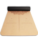 Colchoneta de Yoga TPE de corcho Natural para Fitness, colchonetas deportivas para ejercicio de Pilates, colchoneta de Yoga antideslizante con posición, almohadilla de entrenamiento de línea corporal 183*61