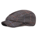 Gorro plano de Tweed de lana de invierno para hombre, gorras de vendedor de periódicos a cuadros grandes, gorro de hiedra cálido para otoño e invierno, conductor de taxista, Retro, Vintage, padre, Boina BLM280