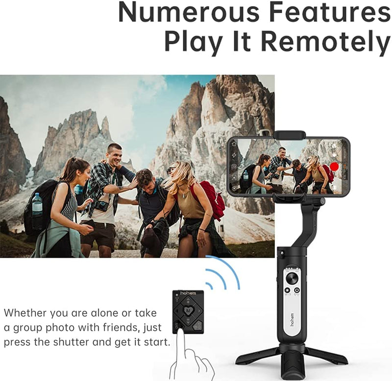 Hohem iSteady X2 3-Achsen-Gimbal-Stabilisator für Smartphone, mit Fernbedienung Faltbarer Telefon-Gimbal für iPhone 13 Pro Max/Samsung