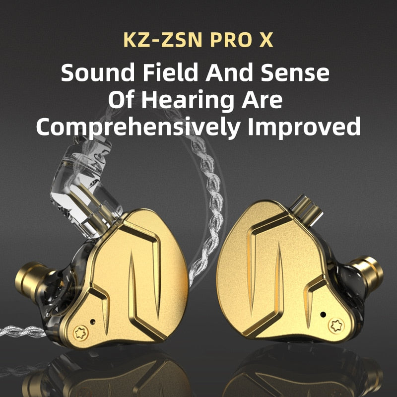 KZ ZSN Pro X In-Ear-Kopfhörer Hybrid-Technologie 1BA + 1DD HIFI-Bass-Metall-Ohrhörer Sport-Headset-Monitor mit Geräuschunterdrückung