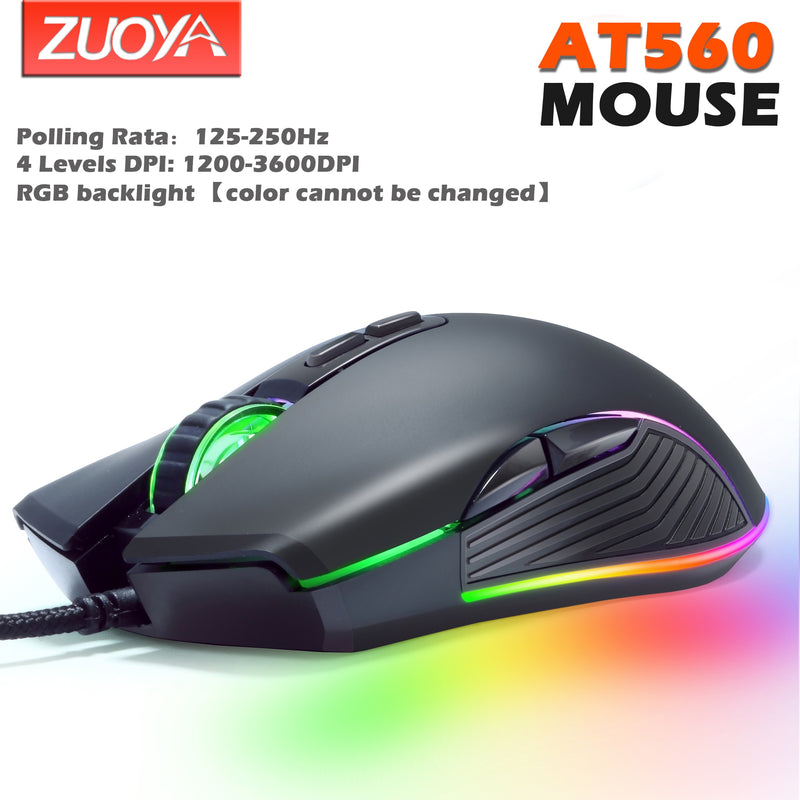 Original Wired RGB Gaming Mouse Optical Gamer Mice Adjustable DPI With Backlight For Laptop Computer PC Professional Game