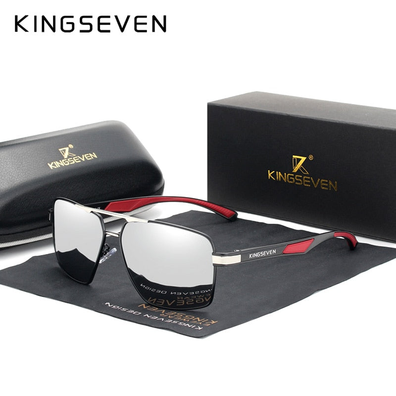 KINGSEVEN Brand 2022 New Polarized Men Sunglasses Square Aluminum Frame Male Sun Glasses Driving Fishing Eyewear Zonnebril N7719