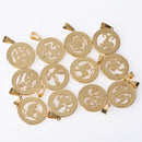 Jeroot, ventas al por mayor, colgante de acero inoxidable con 12 horóscopos, joyería con signo del zodiaco, collar con 12 constelaciones