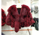 Wintermantel Warme Damen Strickjacke großer echter Fuchspelzkragen Cape Fashion Solid Poncho Mit mittleren Pelzärmeln Abendkleid Shaw