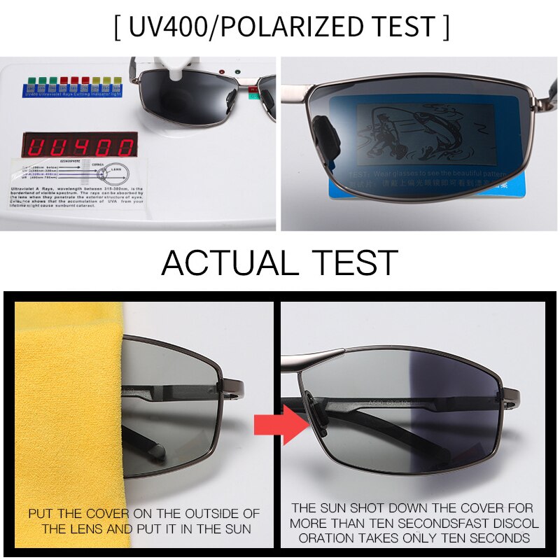 SIMPRECT Polarisierte Sonnenbrille Herren 2022 Photochrome Sonnenbrille für Fahrer Vintage Retro Square Anti-Glare-Sonnenbrille für Herren