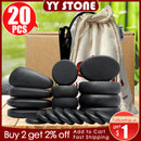 Tontin 20 teile/satz Hot Stone Massage Set Heizung Box Lindert Stress Rückenschmerzen Gesundheitspflege Lava Basalt Runde Massagewerkzeug Steine
