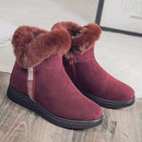 Winter Schnee Stiefeletten Für Frauen Casual Frau Schuh Wildleder Winterstiefel Reißverschluss Weibliche Plüsch Pelzige Stiefel Plattform Botas Mujer