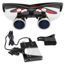 Dentallupen Dentallupe Dentallabor Medizinische Lupen Vergrößerung Fernglas 2,5/3,5x420 Scheinwerfer Scheinwerfer 5W Set Metallbox