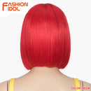 FASHION IDOL 10-Zoll-Bob-Perücken, glattes Haar, Spitze-Perücken für Frauen, Cosplay-Perücken, hitzebeständig, Kunsthaar, synthetisch, versandkostenfrei