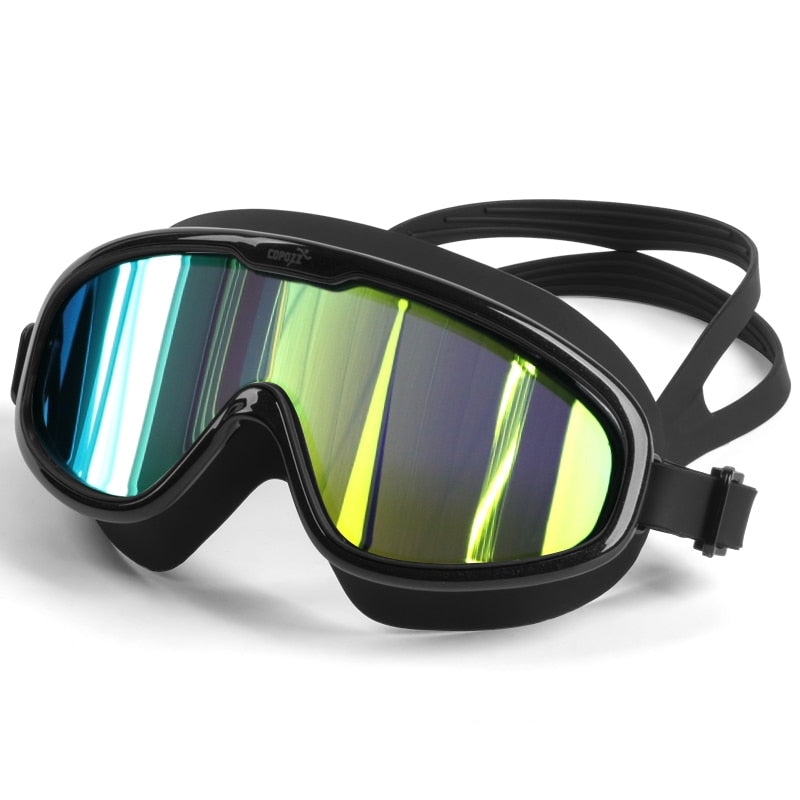 Gafas de natación antivaho COPOZZ 2022, lentes de forma completa, protección UV con montura de silicona grande, gafas de natación para hombres y mujeres