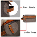 Kulturbeutel für Herren Rasierset Tasche Crazy Horse Leder Dopp Kit Reise Rasierbeutel Herren Kulturbeutel Canvas