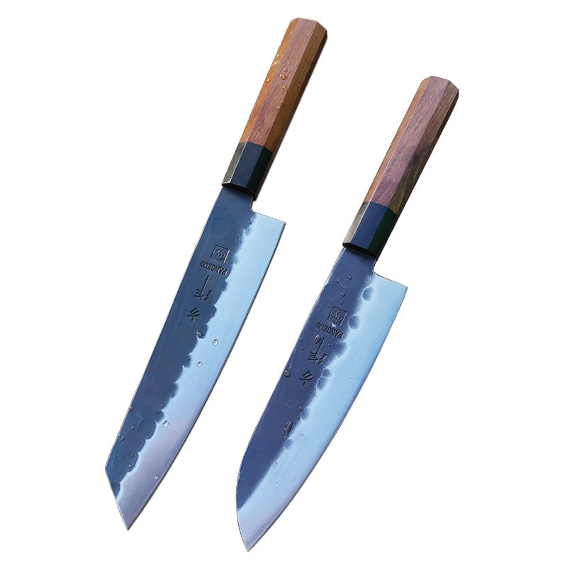 Cuchillos de cocina japoneses FANGZUO, cuchillo de acero inoxidable de alto carbono forjado, cuchillo de cocina afilado Santoku, herramienta para cortar cuchillos de utilidad