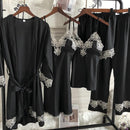 Bata Kimono, conjunto de pijamas de encaje para mujer, traje Polaire, ropa de dormir, albornoz, ropa de dormir de verano, pijamas sueltos para mujer