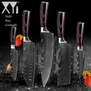Japanese Stainless Steel Kitchen Knives Laser Damascus Pattern Chef Santoku Cleaver Slicing Utility  Gyuto Boning Knives Tool