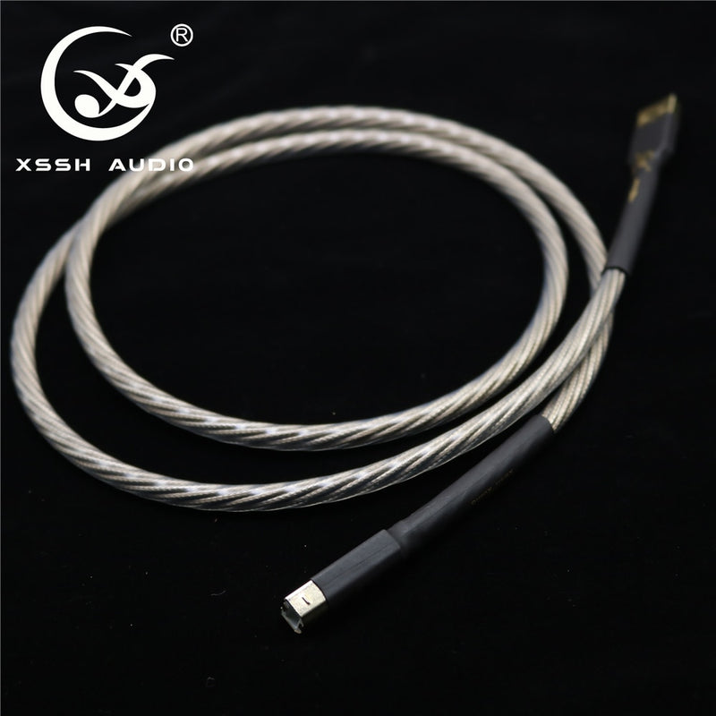 yivosound High Quality  HIFI USB type 2.0 3.0 Cables Silver-Plated OCC Copper A-B  for DAC audio cable