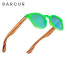 BARCUR Polarized kids sunglasses Round Boy Girl Zebra Wood Sun glasses Cat eyes UV400 Eyewear Oculos Gafas De Sol