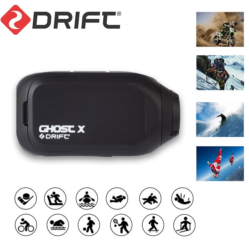 Drift Ghost X Action Kamera Sport Ambarella A12 DVR 1080p Full Hd Wifi App Outdoor Motorrad Mountainbike Fahrradhelm Cam