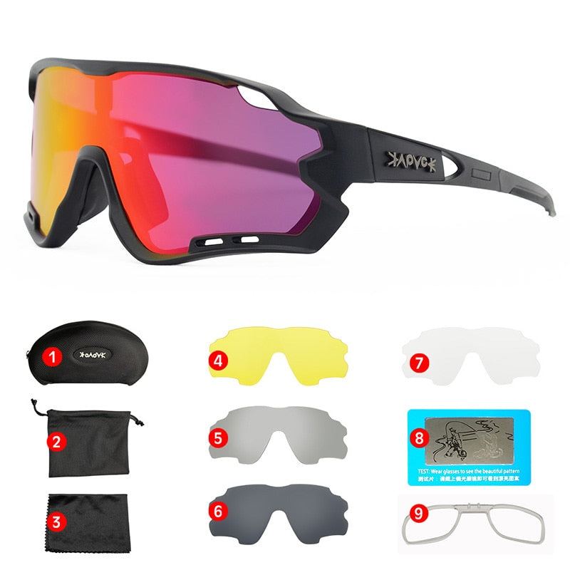 MTB Bike Eyewear Man Woman Cycling Sunglasses Uv400 Polarized Bicycle Glasses Sports Racing Riding Goggles Ciclismo 1 Lens