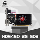 Veineda Grafikkarten GPU HD6450 2GB DDR3 64Bit VGA Grafikkarten PCI Express Für ATI Radeon Gaming Refurbished
