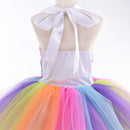 Arco Iris lentejuelas unicornio niños disfraces princesa niña vestido fiesta disfraz Halloween flor niñas vestidos para bodas rodilla