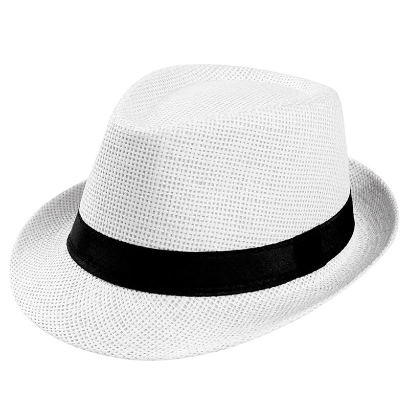 Sombrero de sol Unisex para mujer y hombre, moda de verano, informal, de playa, de paja para el sol, banda de Jazz, sombrero de vaquero, sombrero Fedora, gorra de gángster