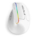 Delux M618C Kabellose, leise, ergonomische, vertikale 6-Tasten-Gaming-Maus, USB-Empfänger, optische RGB-Mäuse mit 1600 DPI, für PC-Laptop