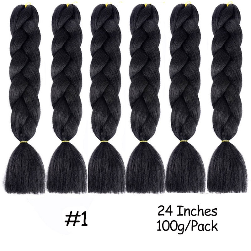 24 Zoll Jumbo Braids Synthetisches Haar für Box Braid Ombre Braiding Hair Extensions Three Tone Schwarz Braun Blau Pink Mirra's Mirror