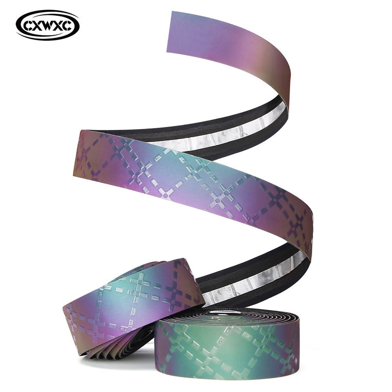 Road Bike Noctilucent Speed Handlebar Tapes Light Reflective Dazzle Cycling Bar Tape PU Leather Colorful Bicycle Fork Grip Tape