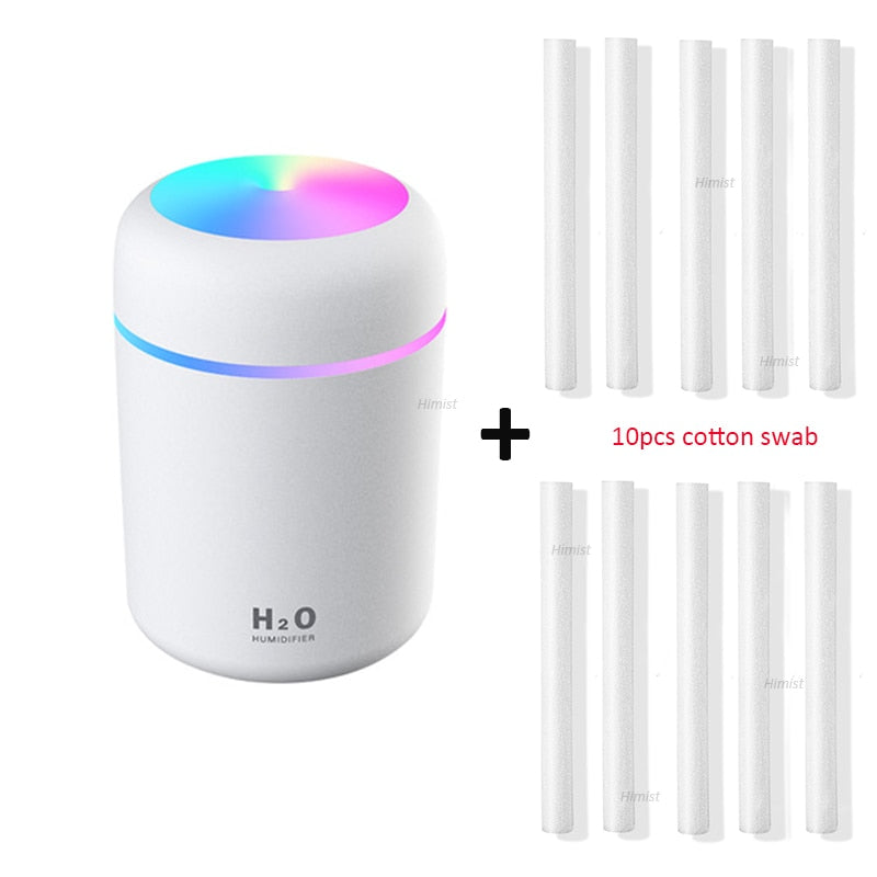Humidificador de aire USB taza colorida Mini difusor de agua aromática luz LED ultrasónico generador de niebla fría nebulizador Humidificador de Aroma de coche