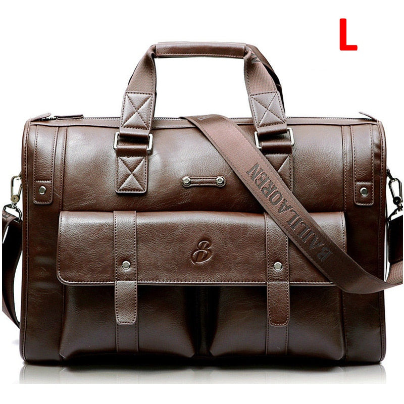 Men Leather Black Briefcase Business Handbag Messenger Bags Male Vintage Shoulder Bag Men&