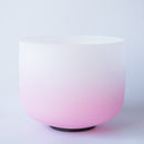 20,3 cm, halbe rosa Farbe, drittes Auge, Krone, Wurzel, Sakral, Solar, Herz, Kehle, CDEFGABFrosted Quarzkristall-Klangschale