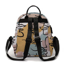 Mini mochila de moda Deanfun, mochila escolar colorida con estampado de cara de línea abstracta, bolso de hombro elegante para mujer, MNSB-31