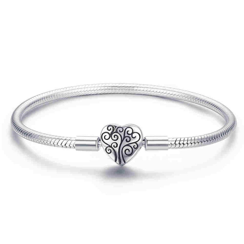 WOSTU, pulsera y brazalete con dije de árbol de la vida de Plata de Ley 925 auténtica para mujer, compatible con marca Original, joyería de cuentas DIY CQB066