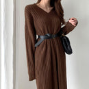 2020 Neue Herbst Pullover Frauen Kleid Winter Langarm Pullover Strickkleider Frauen Lose Maxi Oversize Stricken Robe Vestido