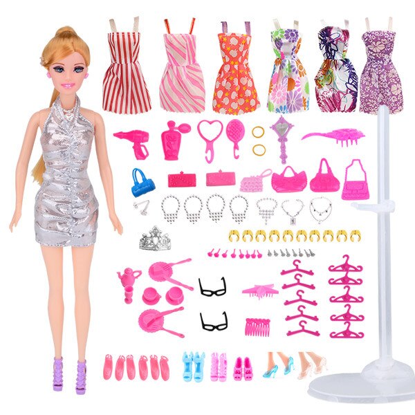 Muñeca con 83 accesorios DIY Dressup Toys para niñas Fashionista Ultimate Fashion Princess Dolls Set