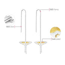 Lotus Fun Echt 925 Sterling Silber Natürlicher kreativer handgefertigter feiner Schmuck hohler Schmetterling Drachen lange baumelnde Ohrringe für Frauen