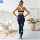 Traje deportivo para mujer, conjunto de Yoga, ropa deportiva para mujer, ropa de gimnasio, mallas de entrenamiento, Sujetador deportivo acolchado de realce, conjunto de 2 piezas