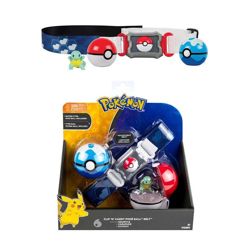 TOMY Pokemon Genuine  Elf Ball Belt Pikachu Pokeball Pocket Monster Variant ModelToy Set cosplay Action Figure Model Kids Toy