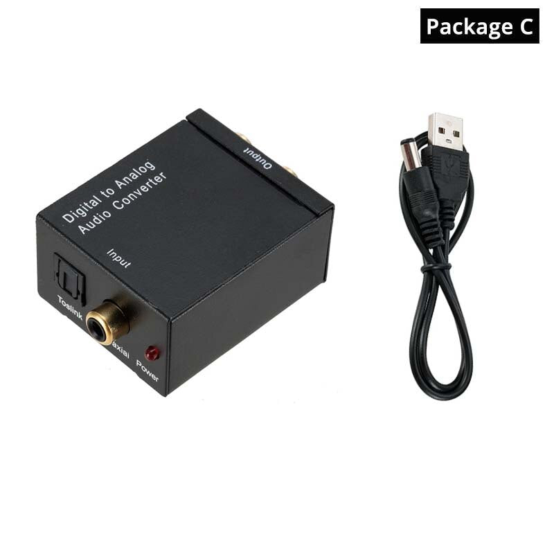 Grwibeou USB DAC Convertidor de audio digital a analógico Salida RCA R / L Audio estéreo digital óptico SPDIF Coaxial a DAC analógico USB