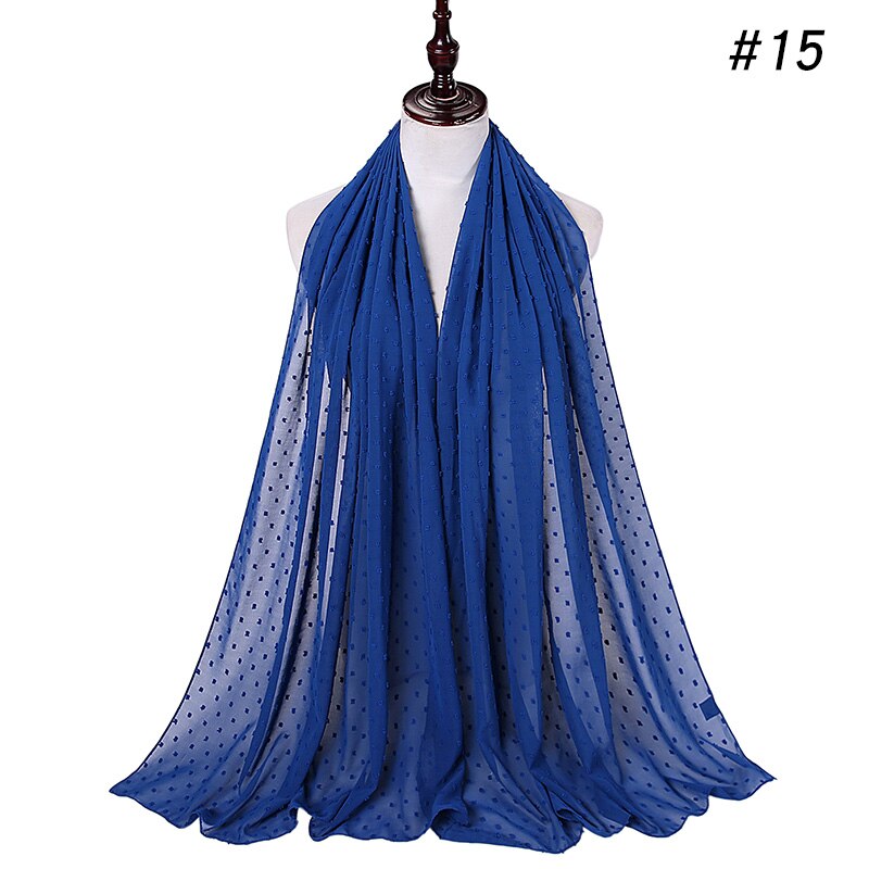 Luxuey Pom Pom Bubble Chiffon Hijab Schal Frauen Langer Schal Wrap Muslim Stirnband Maxi Islamischer Sjaal 180 * 70 cm