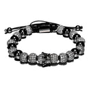 Luxury Crown Charm Men Bracelets 8mm Micro Pave CZ Round Braided Macrame Bracelet Pulseira Feminina Handmade Jewelry Women Gift