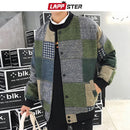 LAPPSTER Herbst Männer Harajuku Plaid Bomberjacken 2022 Mens Japanese Streetwear Windbreaker Korean Fashions Baseball Jacken