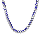 Hip Hop Iced Out Miami Zircon 15MM Bling Cuban Full Pave Strass Herren Halskette Silber Farbe Halsketten für Herren Schmuck