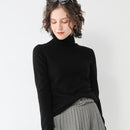 SuyaDream mujer suéteres de lana sólida 100% lana cuello alto jerseys lisos 2021 Otoño Invierno camisas de fondo prendas de punto