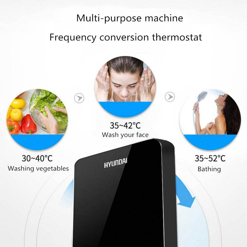 HYUNDAI SL-A1-80 Calentador de agua eléctrico instantáneo para el hogar Temperatura constante inteligente y calentamiento rápido Máquina de baño de ducha pequeña