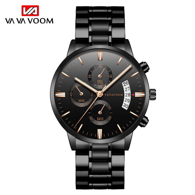 Stainless Steel Men Watches Luxury Top Brand Fashion Casual Dress Quartz Wristwatch Relogio Masculino Business Calendar Watches